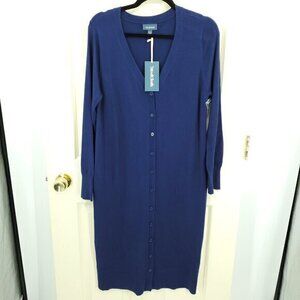 NWT Modcloth Charter School Buttoned Knit Dress L Navy Blue